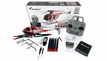 25334 AFX MD500E ZIVIL BRUSHLESS 4-KANAL 325MM HELIKOPTER 6G RTF ROT/SILBER
